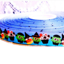 Load image into Gallery viewer, 7/8" Halloween Candy Corn Cupcake- Witches Cupcake Grosgrain Ribbon.