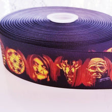 Load image into Gallery viewer, 1.5" Scary Halloween Ribbon. Witch Ribbon. Mummy, Spider Jack olantern Pumpkin Werewolf Ribbon