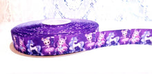 Load image into Gallery viewer, 7/8" Unicorn and Ballerina Grosgrain Ribbon. Purple Ballerina. Fairest Ribbon.
