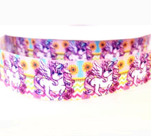 Load image into Gallery viewer, 7/8" Flying Angel Wings Unicorn Grosgrain Ribbon.