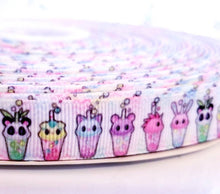 Load image into Gallery viewer, 5/8'' Panda, Doggie and Kitty Cat Soda Pop Ribbon