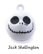 Load image into Gallery viewer, SALE Character Bells. Cat Collar Bells - Dog Collar Bells- Jack Skellington Charm Bell-Pumpkin Bell Pokemon Bell- Charm Spongebob Bell