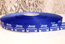 Load image into Gallery viewer, Blue Sports Vehicle  Ribbon. In 5/8" and 7/8" wide Grosgrain Ribbon.
