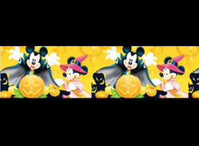 Load image into Gallery viewer, 5/8" and 7/8" Mickey and Minnie Halloween Ribbon. Halloween Ribbon. Trick or Treat Ribbon. Vampire Mickey Mouse