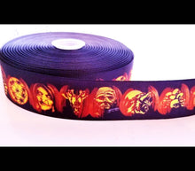 Load image into Gallery viewer, 1.5" Scary Halloween Ribbon. Witch Ribbon. Mummy, Spider Jack olantern Pumpkin Werewolf Ribbon