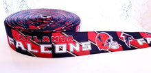 Load image into Gallery viewer, Atlanta Falcons Grosgrain Ribbon.  This popular ribbon comes in 5/8" 7/8" 1.5"  NFL Football Sports Ribbon.