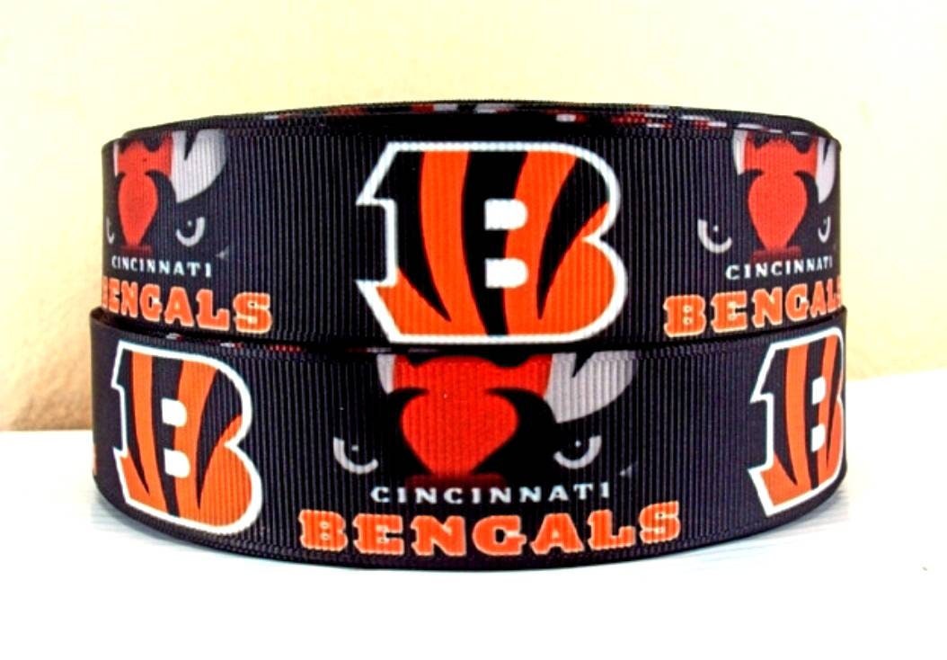 7/8' Cincinnati Bengals Grosgrain Ribbon. NFL Football Sports