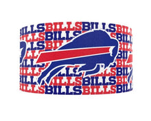 Load image into Gallery viewer, Buffalo Bills Grosgrain Ribbon. Comes in 5/8" 7/8" and 1.5" Football Ribbon NFL Sports Ribbon. Patriotic Ribbon