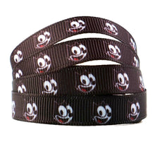 Load image into Gallery viewer, 7/8" Felix the Cat. Classic Cartoon Iconic Character Grosgrain Ribbon. Inky and Winky. Famous Cat