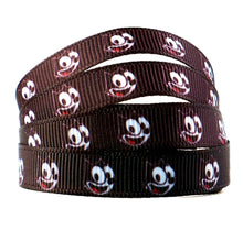 Load image into Gallery viewer, 7/8" Felix the Cat. Classic Cartoon Iconic Character Grosgrain Ribbon. Inky and Winky. Famous Cat