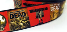 Load image into Gallery viewer, 1.5" Walking Dead Grosgrain Ribbon. Zombie Ribbon.