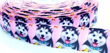 Load image into Gallery viewer, 7/8'' Husky Puppy Dog Ribbon. Pet Gifts.