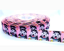 Load image into Gallery viewer, 7/8'' Husky Puppy Dog Ribbon. Pet Gifts.