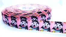Load image into Gallery viewer, 7/8'' Husky Puppy Dog Ribbon. Pet Gifts.