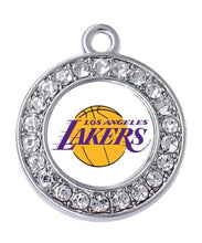 Load image into Gallery viewer, Los Angeles Lakers Rhinestone Charms - Purple & White NBA Basketball Charms in 2.5cm & 2cm
