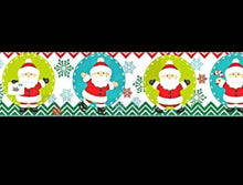 Load image into Gallery viewer, 7/8" Santa Claus Christmas Ribbon. Christmas Bulb Ribbon. Christmas Grosgrain Ribbon. Snowflake Ribbon
