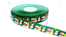 Load image into Gallery viewer, 7/8" Gingerbread Candy House Ribbon. Gingerbread men. Candy land. Christmas Tree Ribbon Snowman, Winter Wonderland Christmas Ribbon.