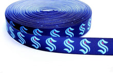 Load image into Gallery viewer, 7/8" Seattle Kraken Hockey Ribbon - NHL Grosgrain Ribbon