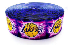 Load image into Gallery viewer, Los Angeles Lakers Basketball Grosgrain Ribbon. In 7/8" and 1.5" Sports Team Ribbon NBA Ribbon