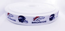 Load image into Gallery viewer, 1" Denver Broncos Grosgrain Ribbon. Bright Team Colors NFL Football Sports Ribbon.