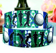 Load image into Gallery viewer, 7/8" Golf Grosgrain Ribbon. Golfers Ribbon Sports Team Ribbon Golf Tournament Ribbon