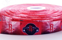 Load image into Gallery viewer, 7/8" Houston Rockets Grosgrain Ribbon. NBA Basketball Sports Ribbon.