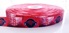 Load image into Gallery viewer, 7/8" Houston Rockets Grosgrain Ribbon. NBA Basketball Sports Ribbon.