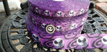 Load image into Gallery viewer, Jack Skellington Purple Grosgrain Ribbon. 5/8" 7/8" and 1.5" Jack Skellington Halloween Nightmare Before Christmas Ribbon.
