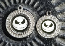 Load image into Gallery viewer, Jack and Sally Grosgrain Ribbon. 7/8" and 1.5" Jack Skellington Halloween Nightmare Before Christmas Ribbon.