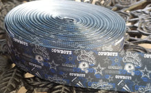 Load image into Gallery viewer, 1.5" Dallas Cowboys with Flags and Fun Grosgrain Ribbon. NFL Football- Team Sports Ribbon- Wide Ribbon