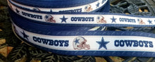Load image into Gallery viewer, 5/8" 7/8" 1.5" Dallas Cowboys Grosgrain Ribbon. NFL Football Sports Team Ribbon