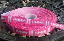 Load image into Gallery viewer, 7/8" Pink Football Ball Design Grosgrain Ribbon. NFL Football Sports Ribbon. College Football University Football. Football Party Themed