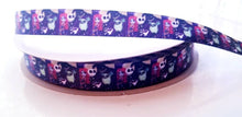 Load image into Gallery viewer, 5/8" Jack Skellington, Rag Doll Sally & Oogie boogie Grosgrain Ribbon Nightmare Before Christmas Ribbon. Cost break due to darker than hoped