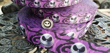 Load image into Gallery viewer, Jack Skellington Purple Grosgrain Ribbon. 5/8" 7/8" and 1.5" Jack Skellington Halloween Nightmare Before Christmas Ribbon.