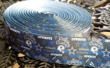 Load image into Gallery viewer, 1.5" Dallas Cowboys with Flags and Fun Grosgrain Ribbon. NFL Football- Team Sports Ribbon- Wide Ribbon