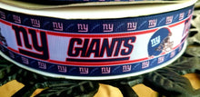 Load image into Gallery viewer, New York Giants Grosgrain Ribbon. NFL Football Sports Team Ribbon Go Giants Comes in 5/8" 7/8" and 1.5"