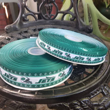 Load image into Gallery viewer, New York Jets Grosgrain Ribbon. In 7/8" and 1.5" NFL Football Sports Ribbon.