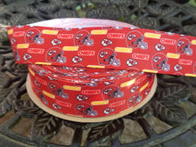 Load image into Gallery viewer, 1.5" Kansas City Chiefs Football Grosgrain Ribbon. Football Ribbon, NFL Sports Ribbon. KC Ribbon