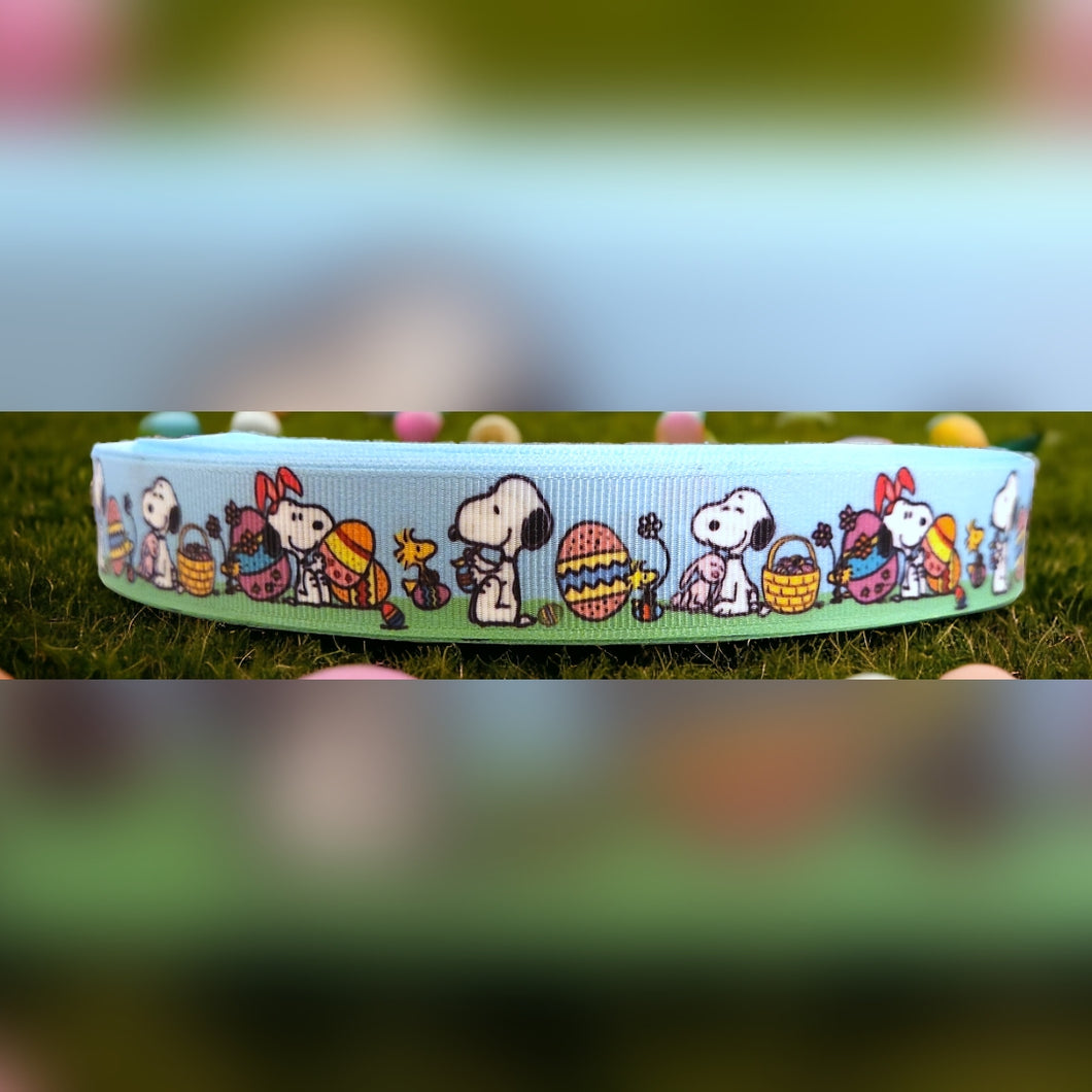 7/8'' Easter Dog Ribbon. Snoopy Dog. Cartoon Dog Ribbon