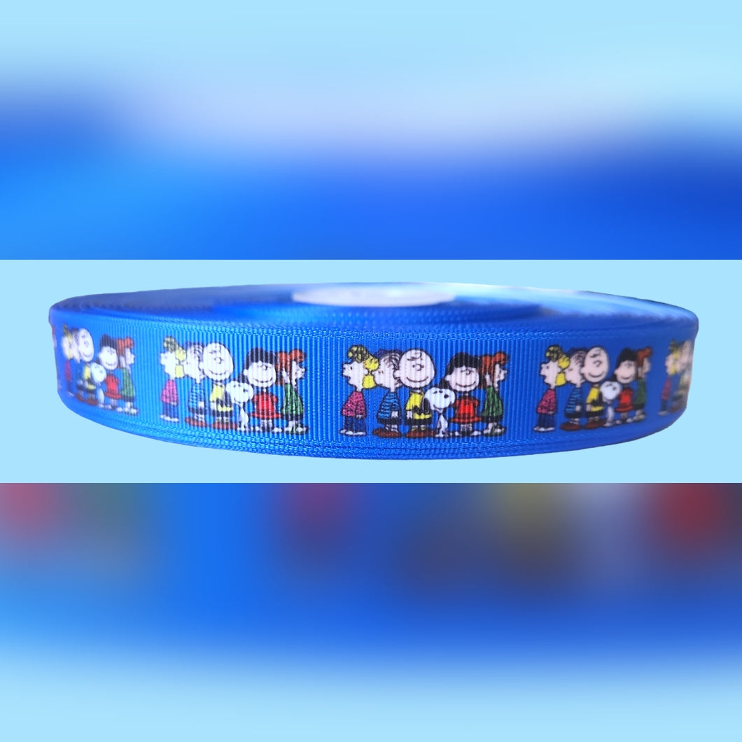 7/8'' Charlie Brown Friends Dog Ribbon. Snoopy Dog. Red Doggie Ribbon