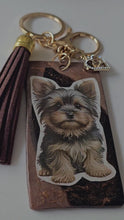 Load and play video in Gallery viewer, Yorkshire Terrier Handmade Resin Keychain – Brown Tasselby
