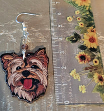 Load image into Gallery viewer, Yorkie Dog Earrings. Dog Earrings. Yorkie Terrior Dog Jewelry. Dog Gifts. Animal Earrings. Dog Jewelry.
