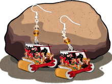 Load image into Gallery viewer, Flintstones Earrings. Cartoon Classics Jewelry. Prehistoric Family Cartoon.

