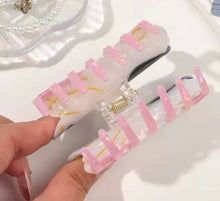 Load image into Gallery viewer, Tuxedo Cat Hair Claw Clip | Pearlescent Acrylic | Cat Lover Gift | Cute Animal Hair Accessory
