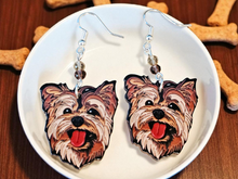Load image into Gallery viewer, Yorkie Dog Earrings. Dog Earrings. Yorkie Terrior Dog Jewelry. Dog Gifts. Animal Earrings. Dog Jewelry.
