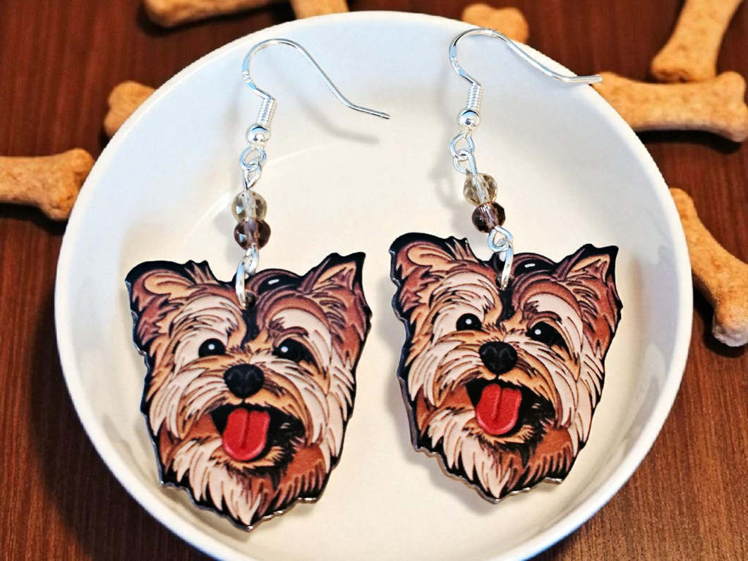 Yorkie Dog Earrings. Dog Earrings. Yorkie Terrior Dog Jewelry. Dog Gifts. Animal Earrings. Dog Jewelry.