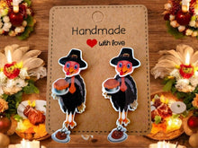 Load image into Gallery viewer, Turkey Earrings. Funny Earrings. Fall Earrings. Pumpkin Harvest Earrings. Thanksgiving Earrings. Stud Earrings
