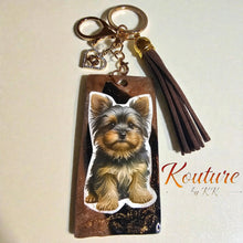 Load image into Gallery viewer, Yorkshire Terrier Handmade Resin Keychain – Brown Tasselby
