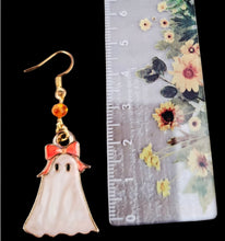 Load image into Gallery viewer, Halloween Earrings. Ghost Earrings. Halloween Jewelry. Spooky Funny Earrings. Halloween Jewelry. Ghost Jewelry
