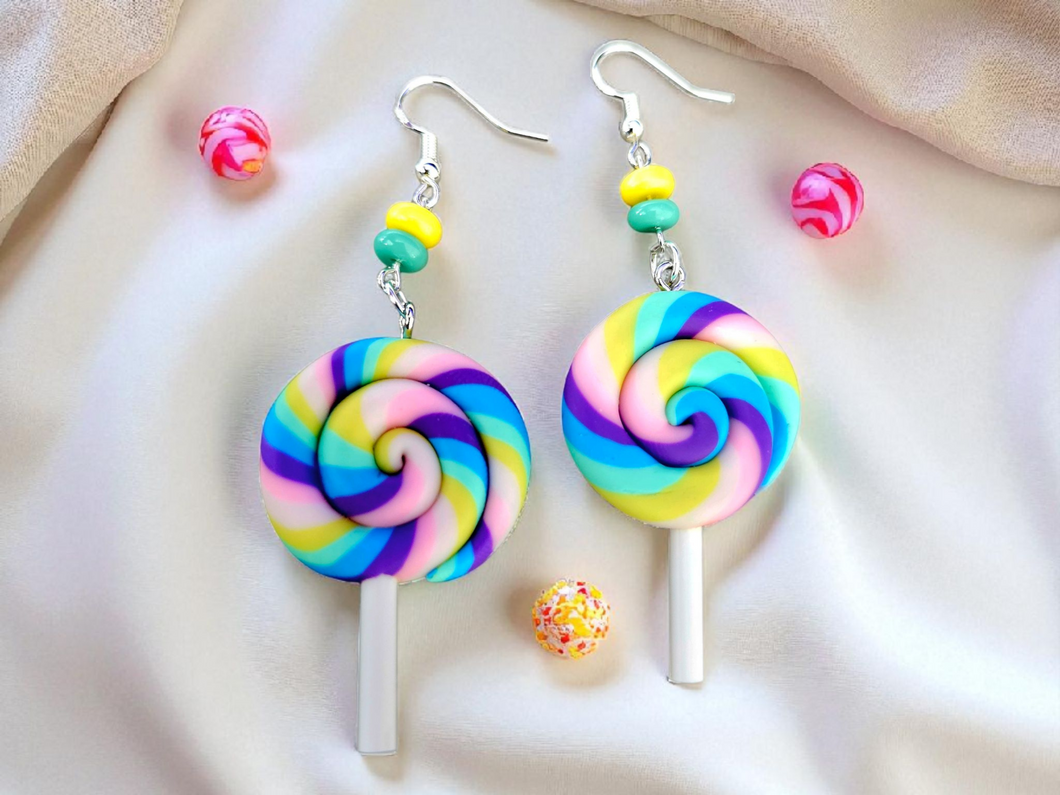Lollipop Earrings. Candy Earrings. Candy Sucker Earrings. Candy Jewelry. Food Earrings. Food Jewelry